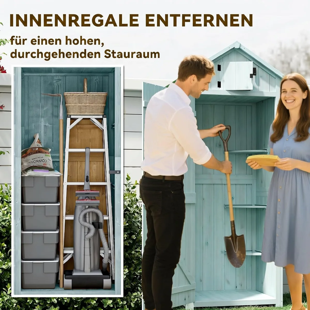 Gartenschrank Holz, Geräteschuppen wetterfest… — Ansicht 4