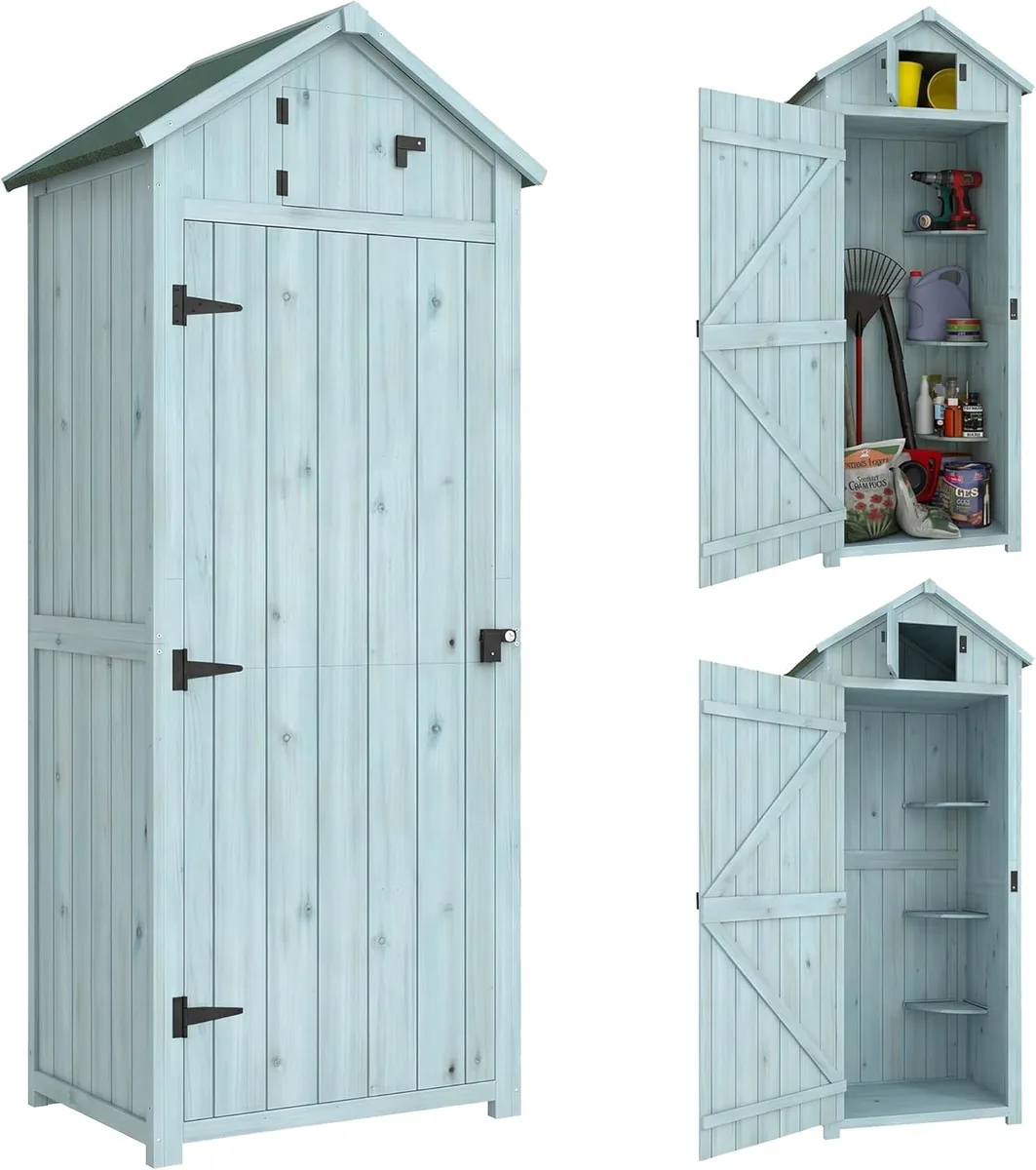 Gartenschrank Holz, Geräteschuppen wetterfest…