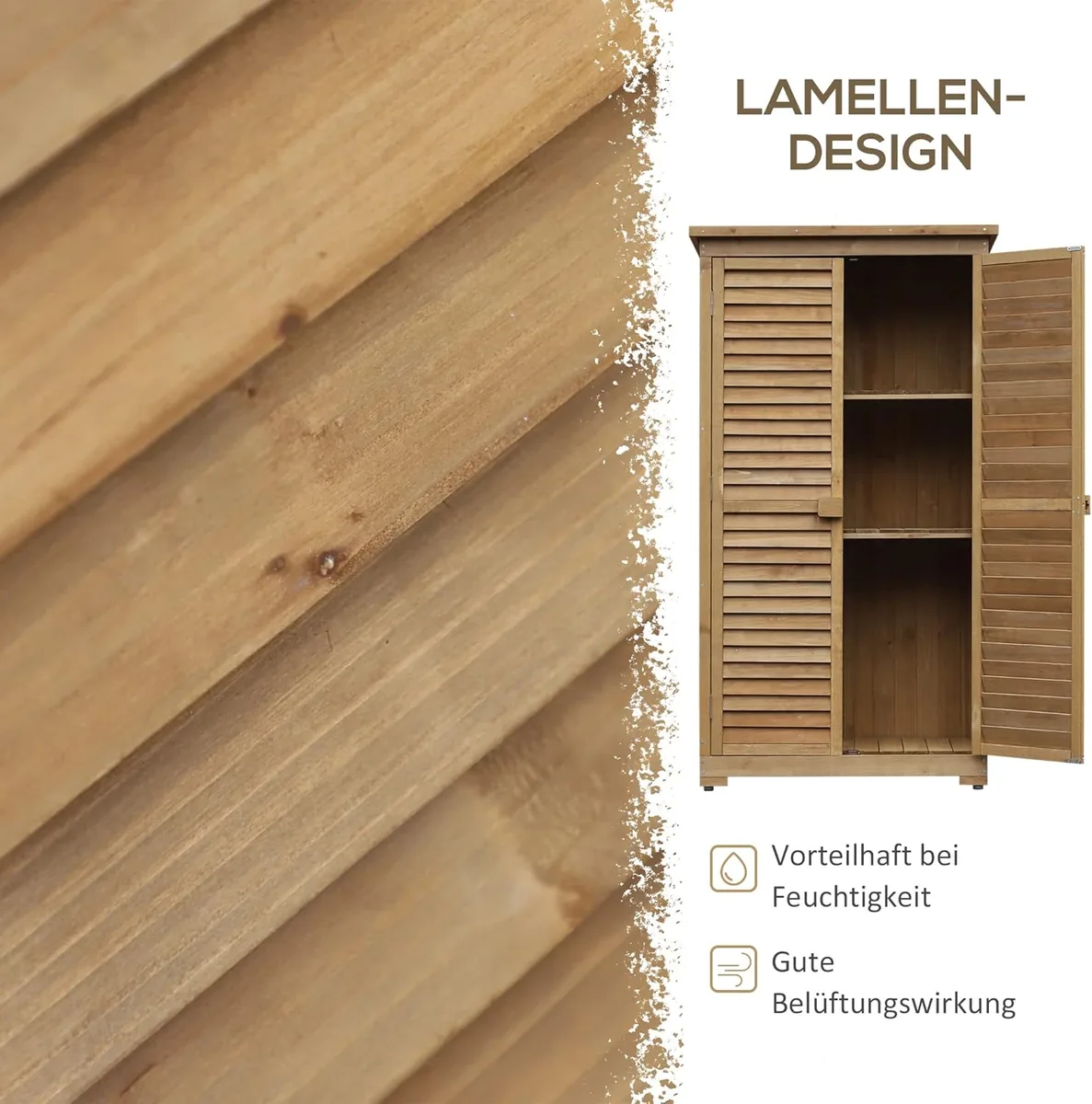 Gartenschrank Holz, Geräteschuppen wetterfest… — Ansicht 4