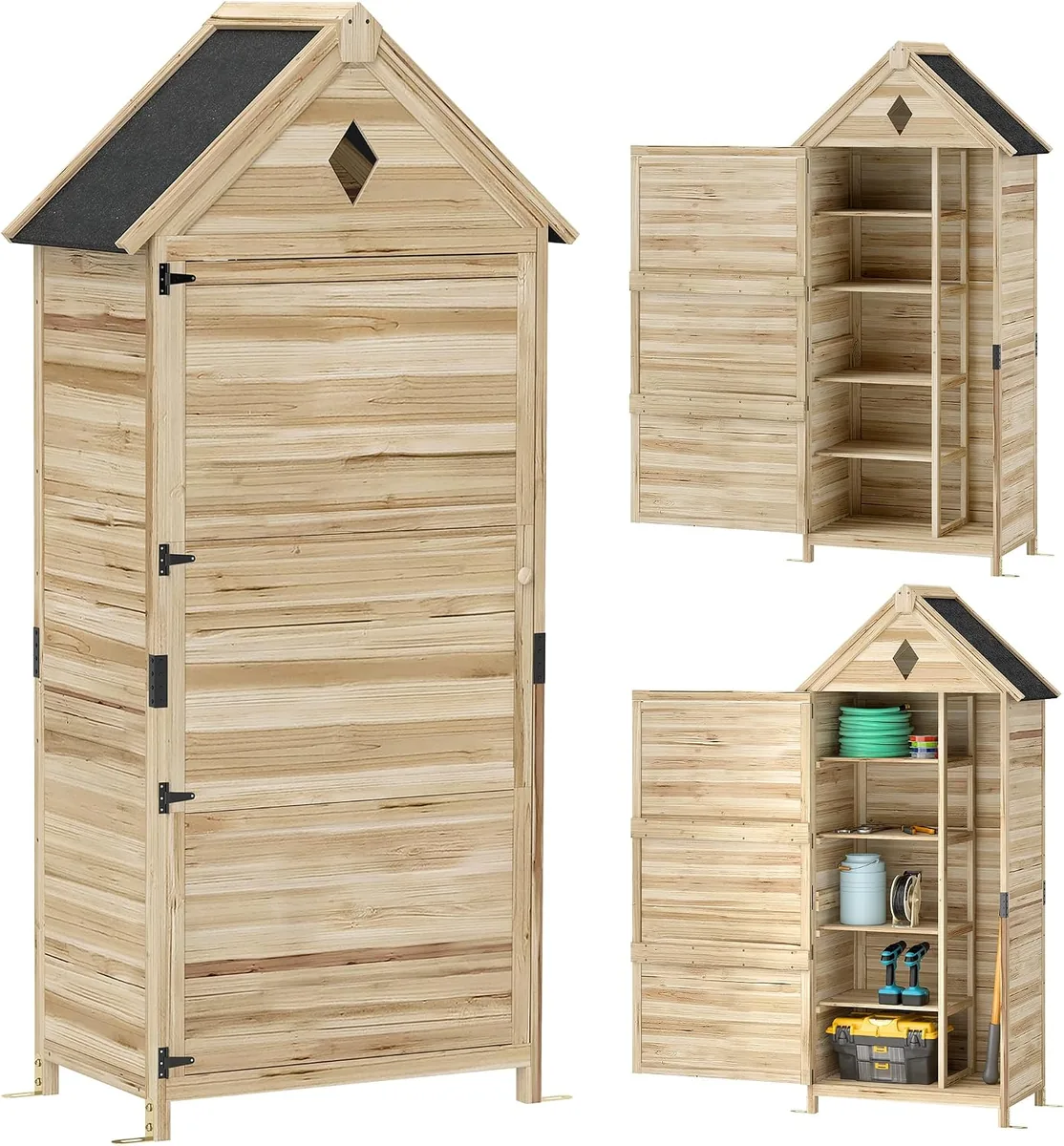 Gartenschrank Holz, wasserdicht Geräteschuppen 80 x 49 x…
