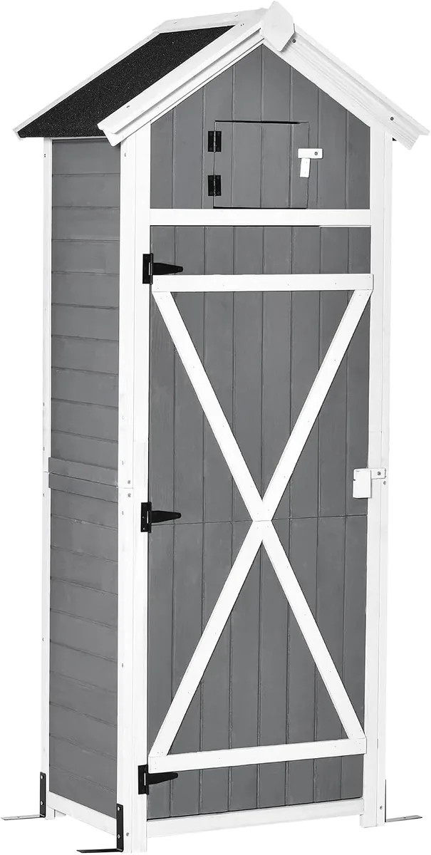 Outsunny Gartenschrank Holz, wetterfest 78x52,5x