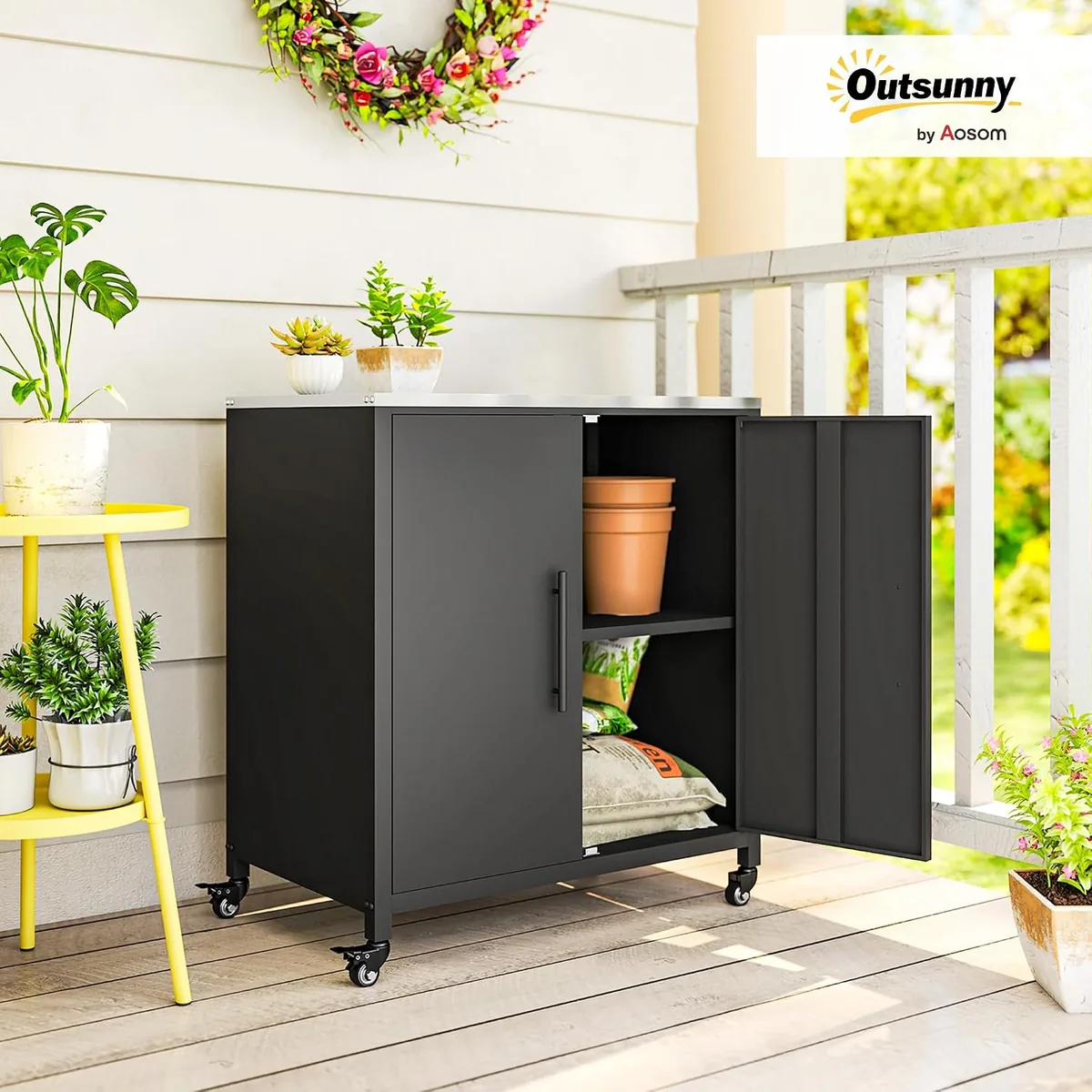 Gartenschrank mit Pflanztisch Geräteschuppen mit… — Ansicht 2