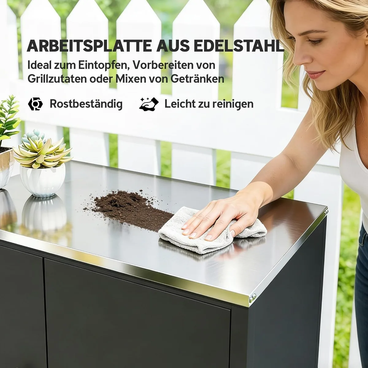 Gartenschrank mit Pflanztisch Geräteschuppen mit… — Ansicht 4