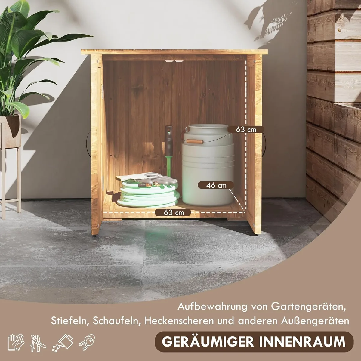 Gartenschuppen Holz, Holz-Geräteschrank, Outdoor… — Ansicht 4