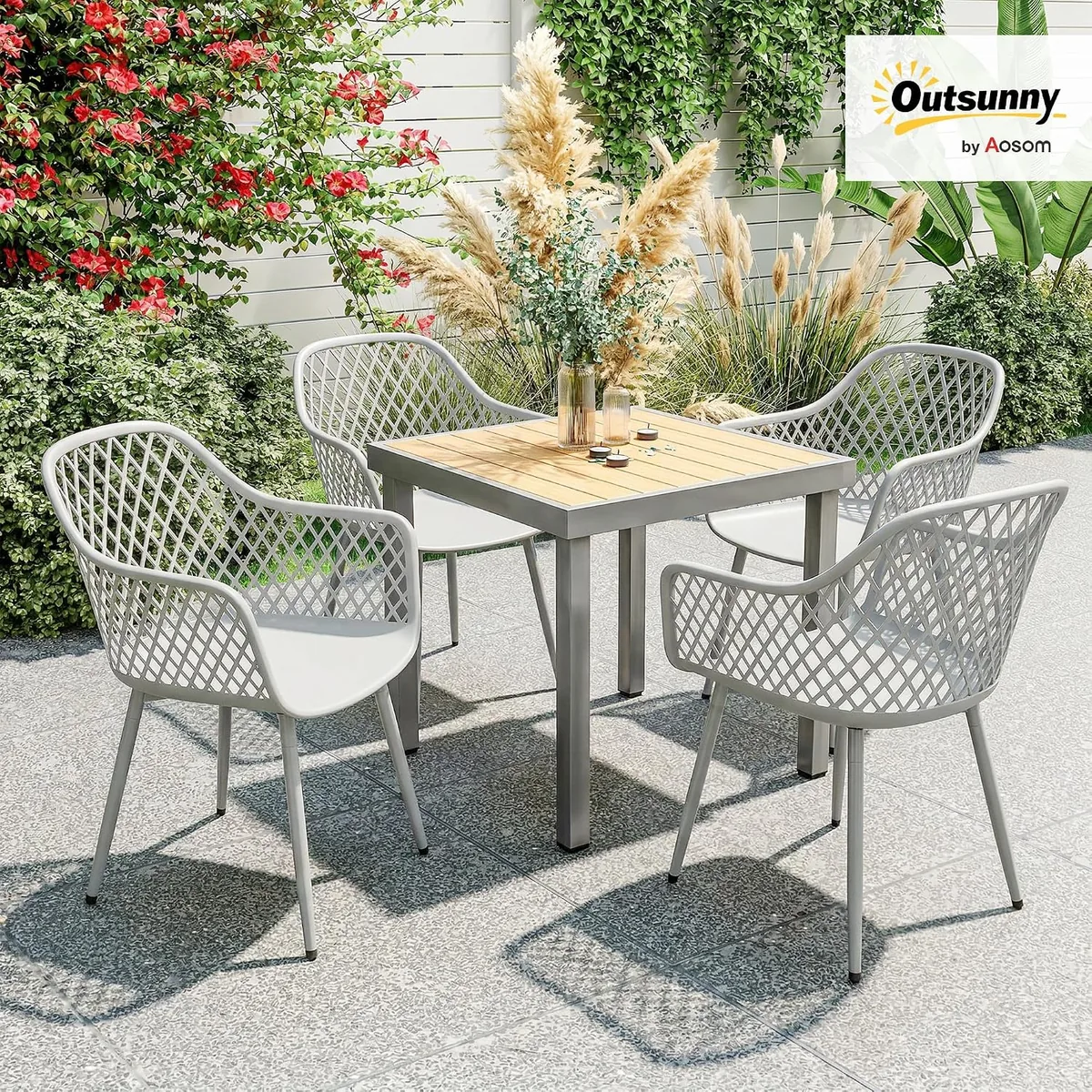 Gartenstuhl 4er Set UV-beständige Gartenstühle aus… — Ansicht 2