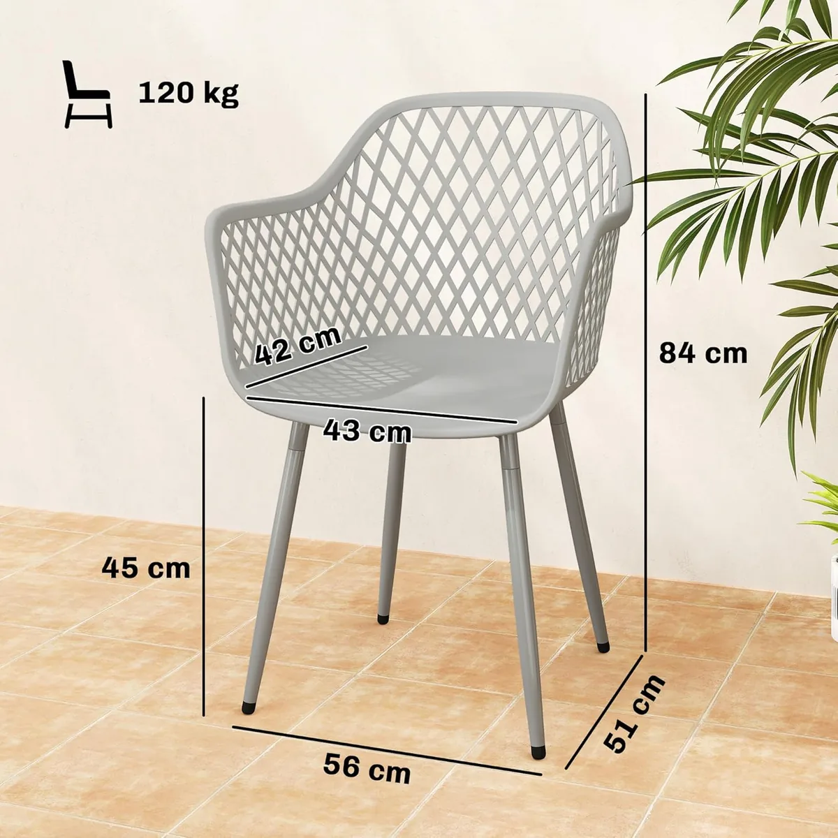Gartenstuhl 4er Set UV-beständige Gartenstühle aus… — Ansicht 3