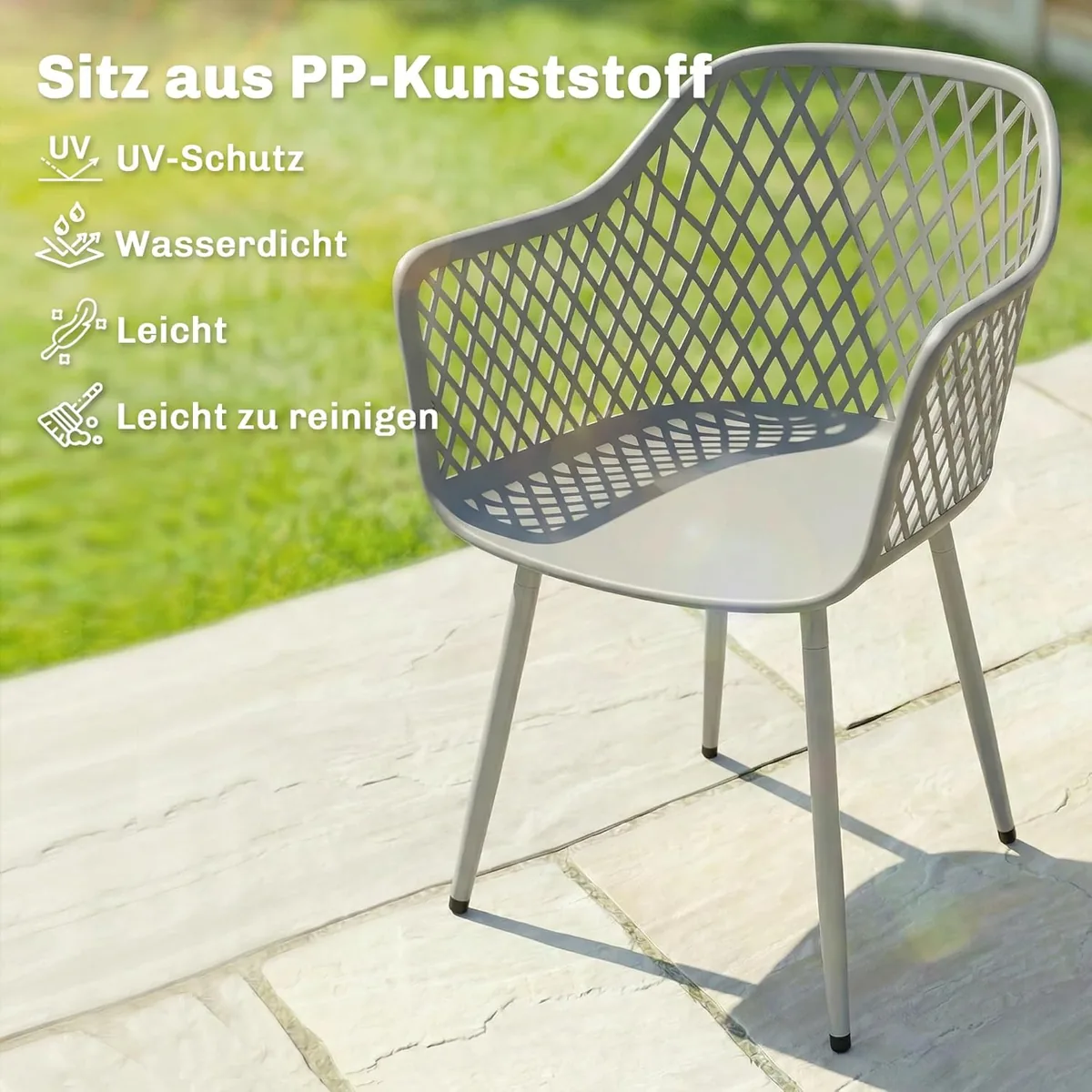 Gartenstuhl 4er Set UV-beständige Gartenstühle aus… — Ansicht 4