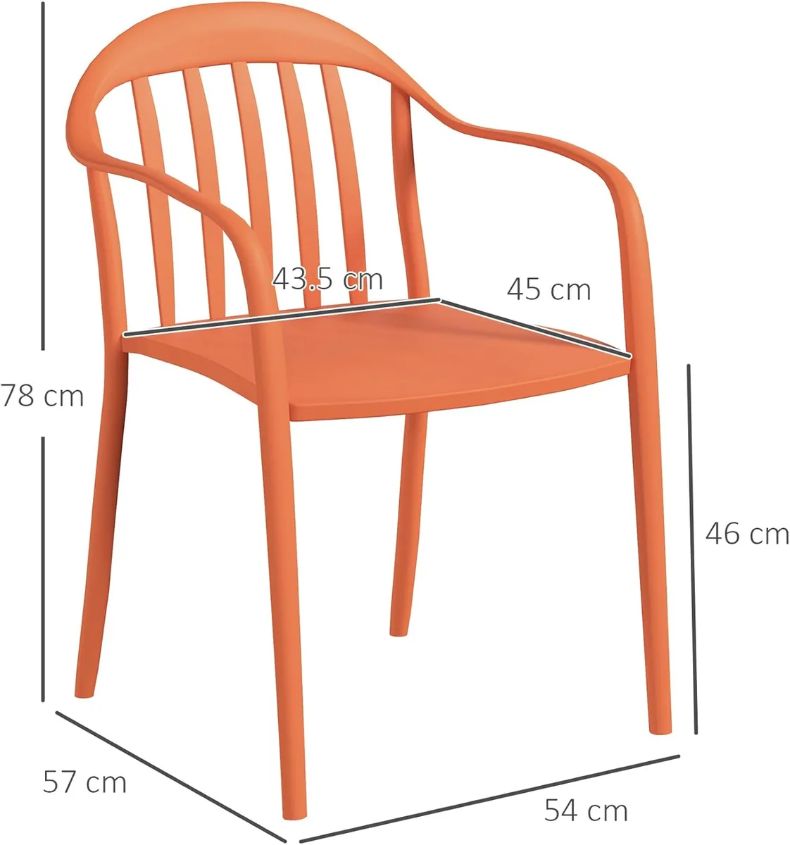 Gartenstuhl 4er Set wetterfest Gartenstühle aus… — Ansicht 3