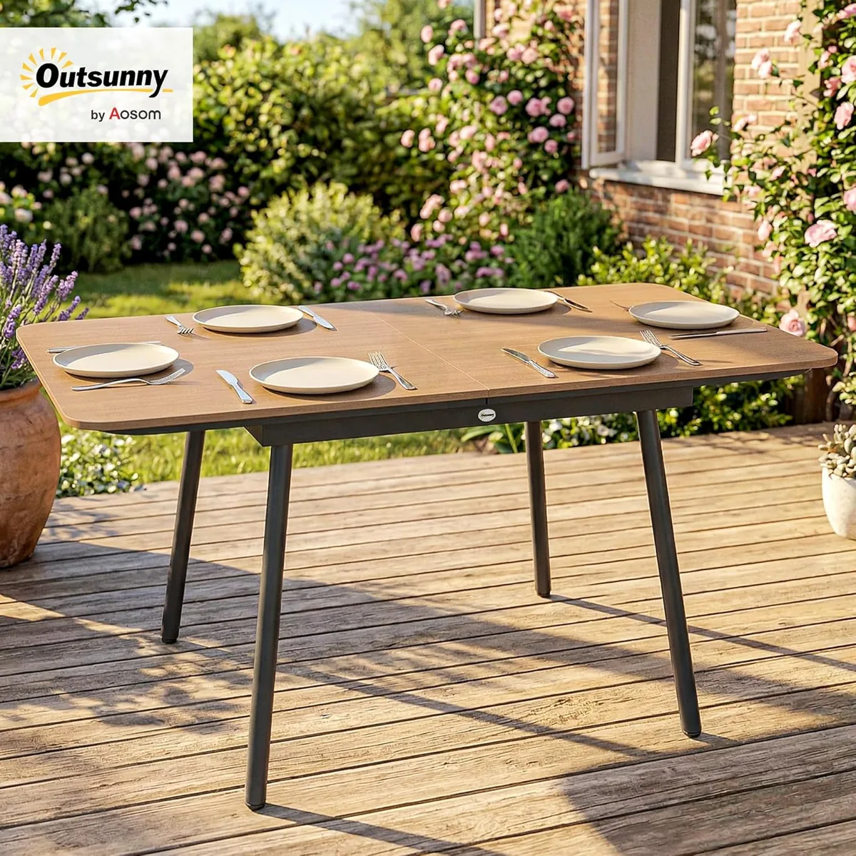 Gartentisch 140 x 80 cm für 6 Personen rostbeständig… — Ansicht 2