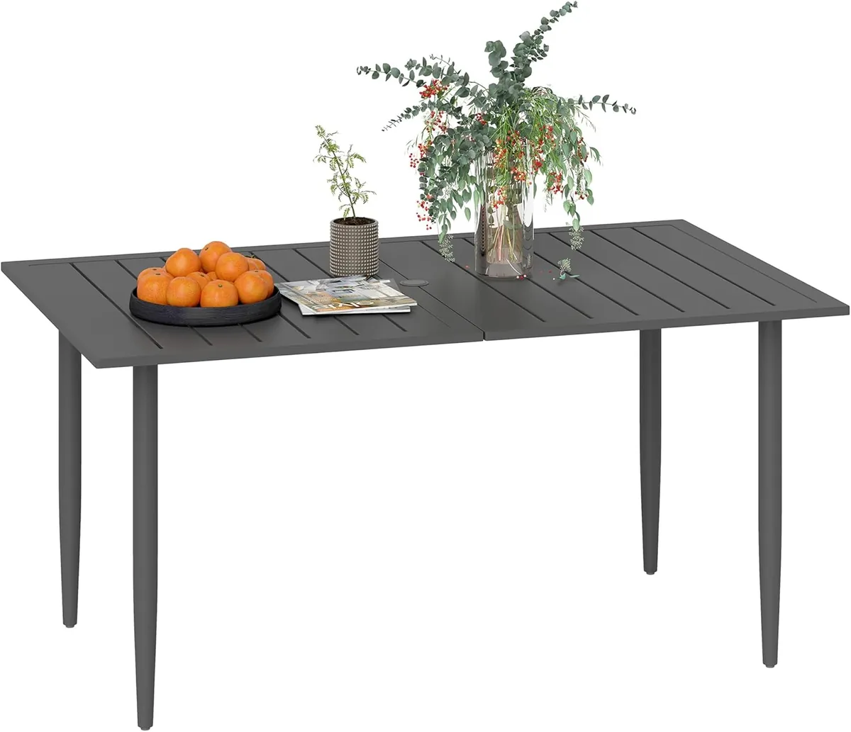 Gartentisch 150x90cm, Wetterfest Balkontisch aus Stahl…