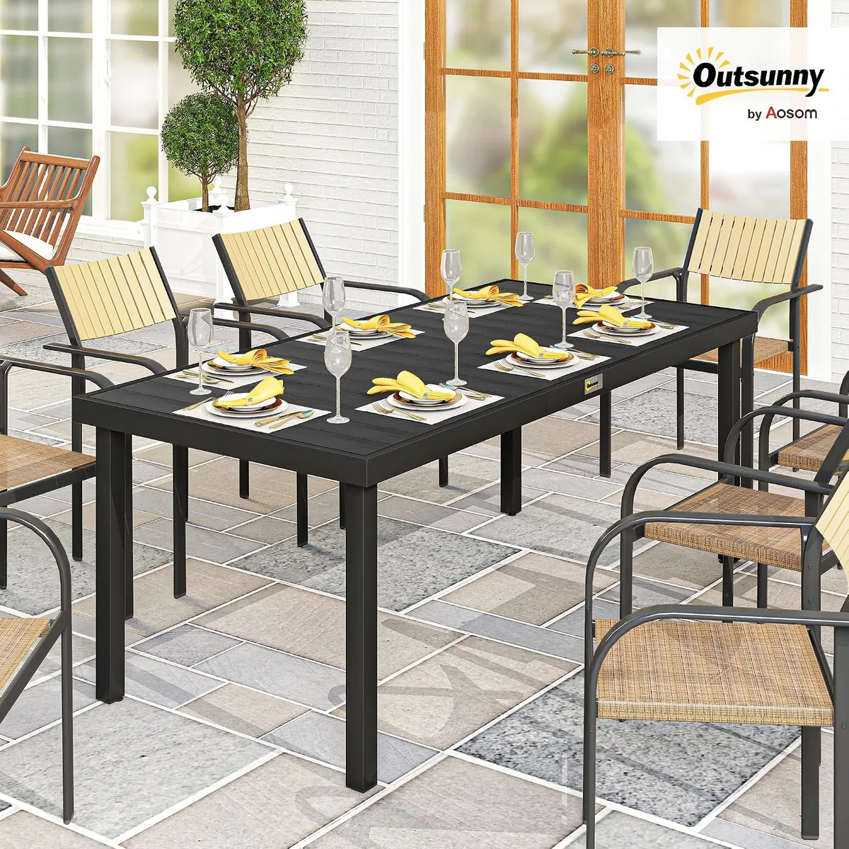 Gartentisch Aluminium 190x90 cm Wetterfest Buffettisch… — Ansicht 2