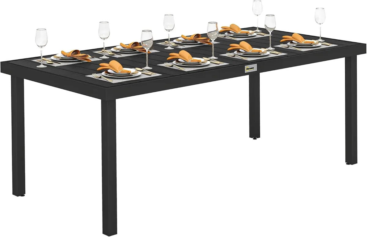 Gartentisch Aluminium 190x90 cm Wetterfest Buffettisch…