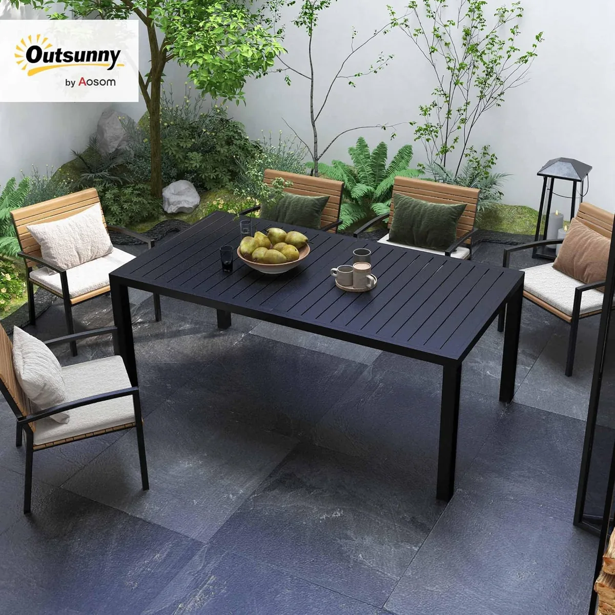 Gartentisch ausziehbarer Tisch Patio-Esstische Aluminium… — Ansicht 2