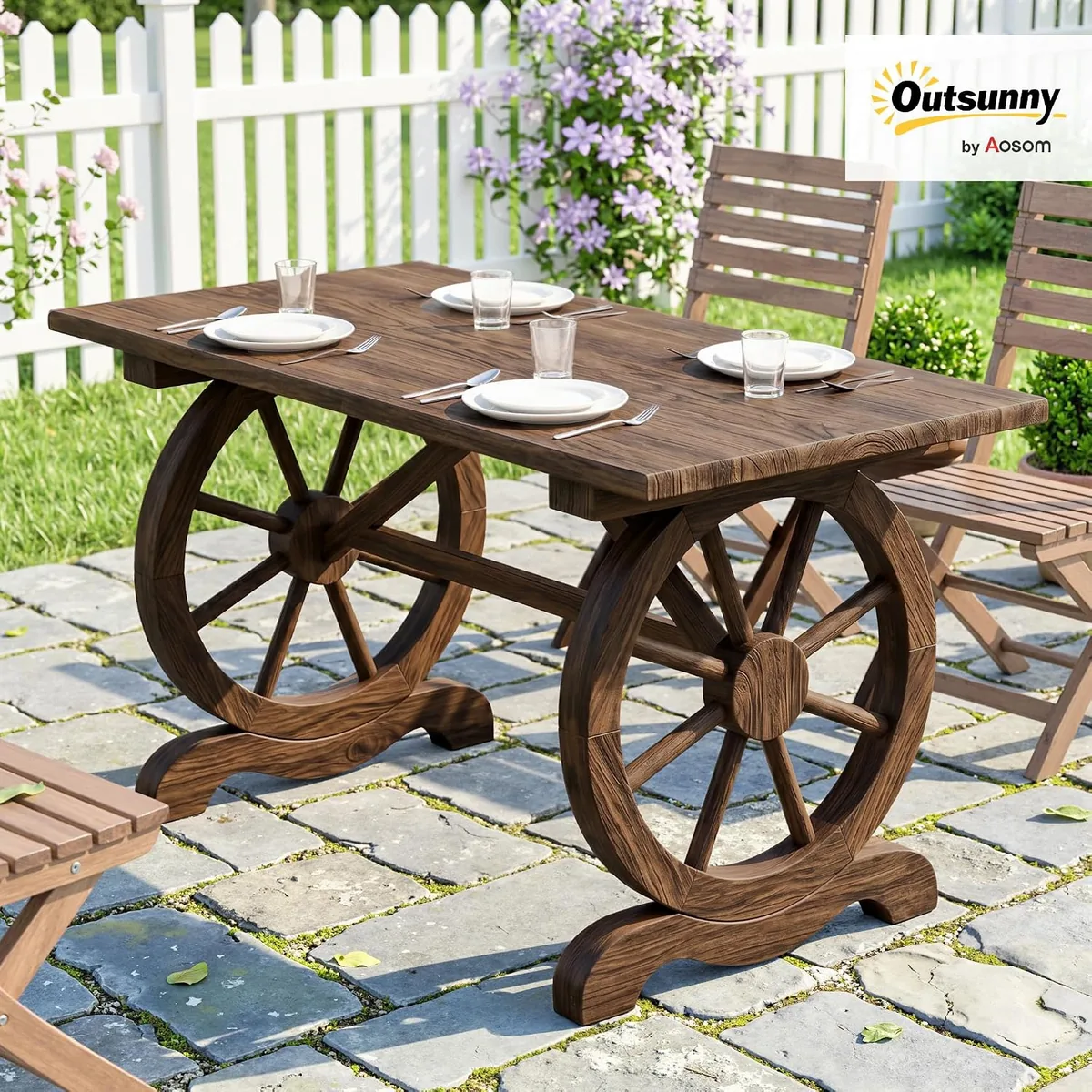 Gartentisch, Balkontisch, Holztisch, Räderform… — Ansicht 2