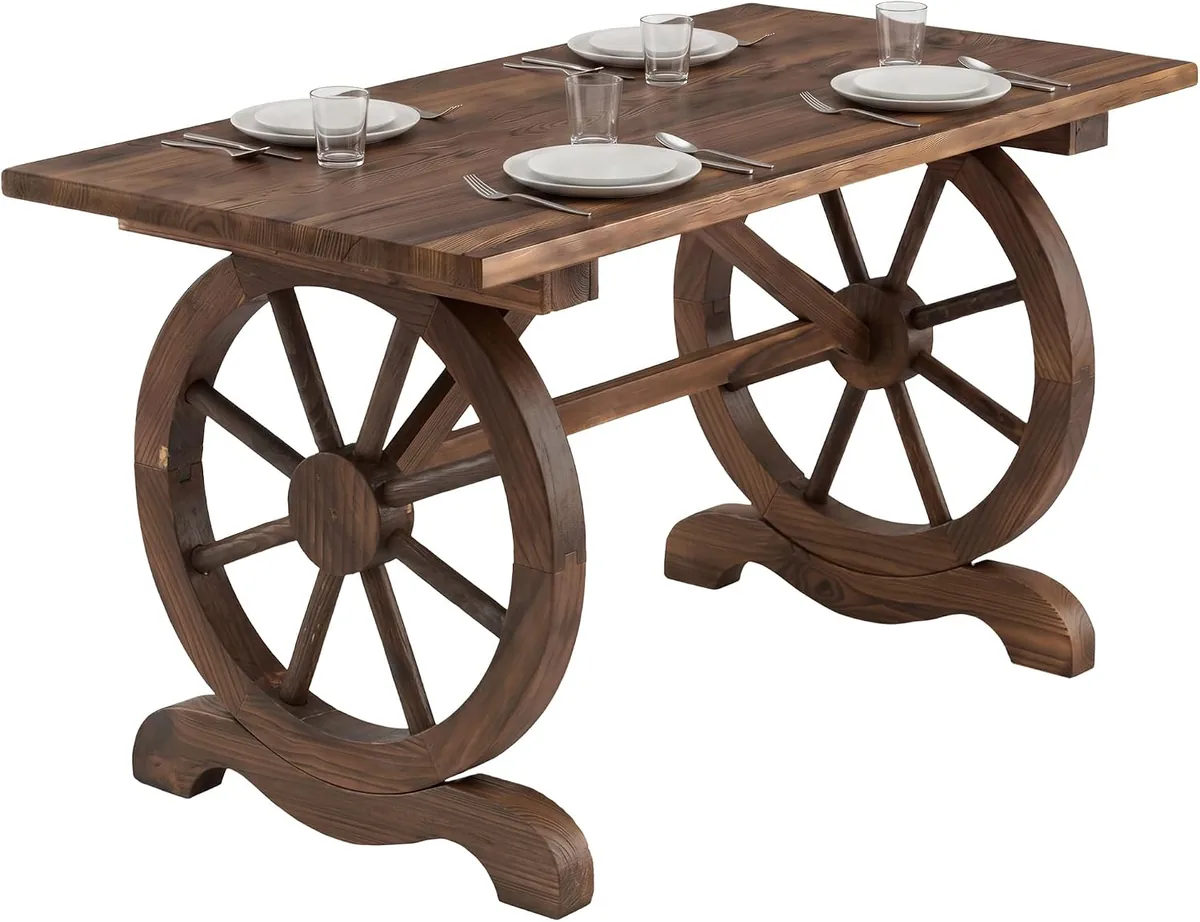 Gartentisch, Balkontisch, Holztisch, Räderform…