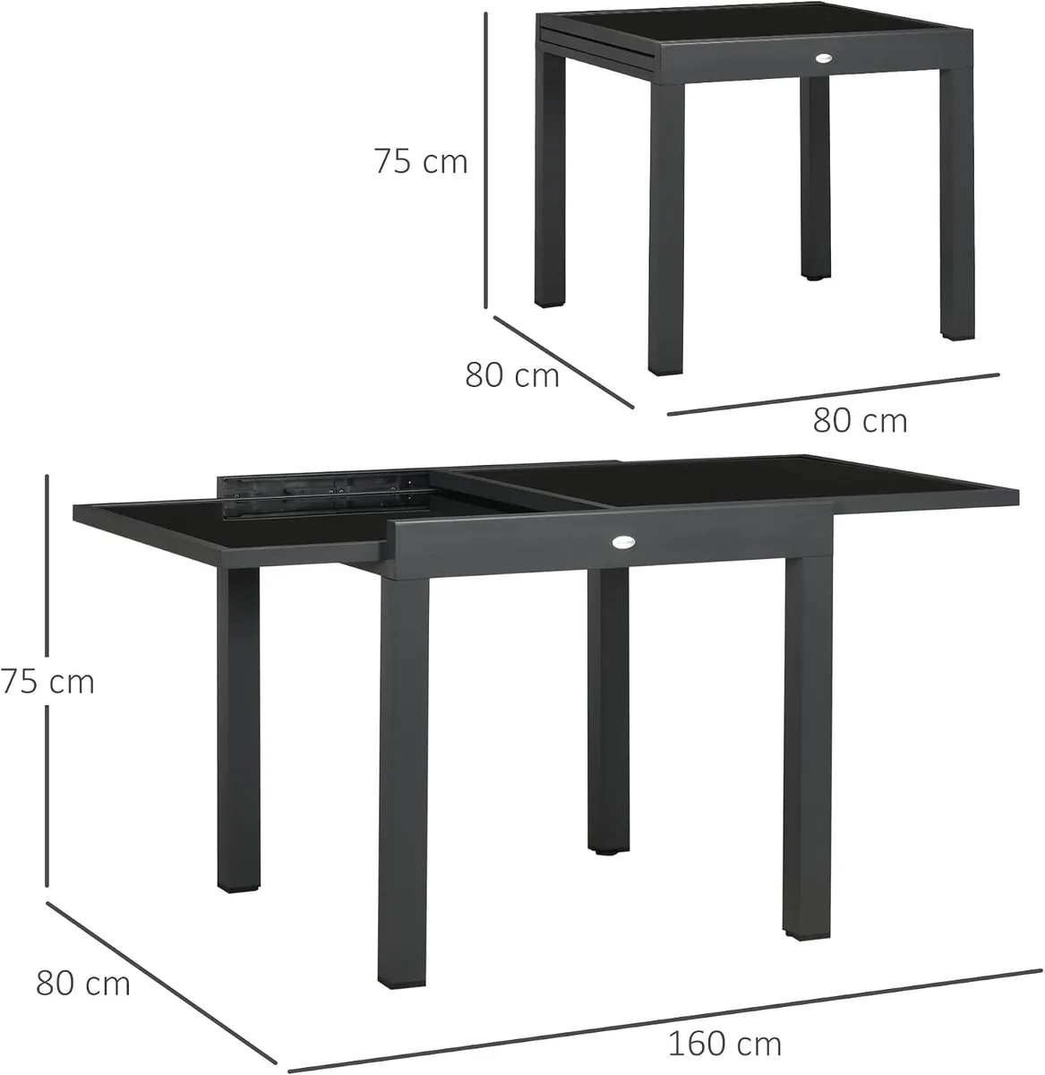 Gartentisch, Balkontisch mit Klappbarer Tischplatte… — Ansicht 3