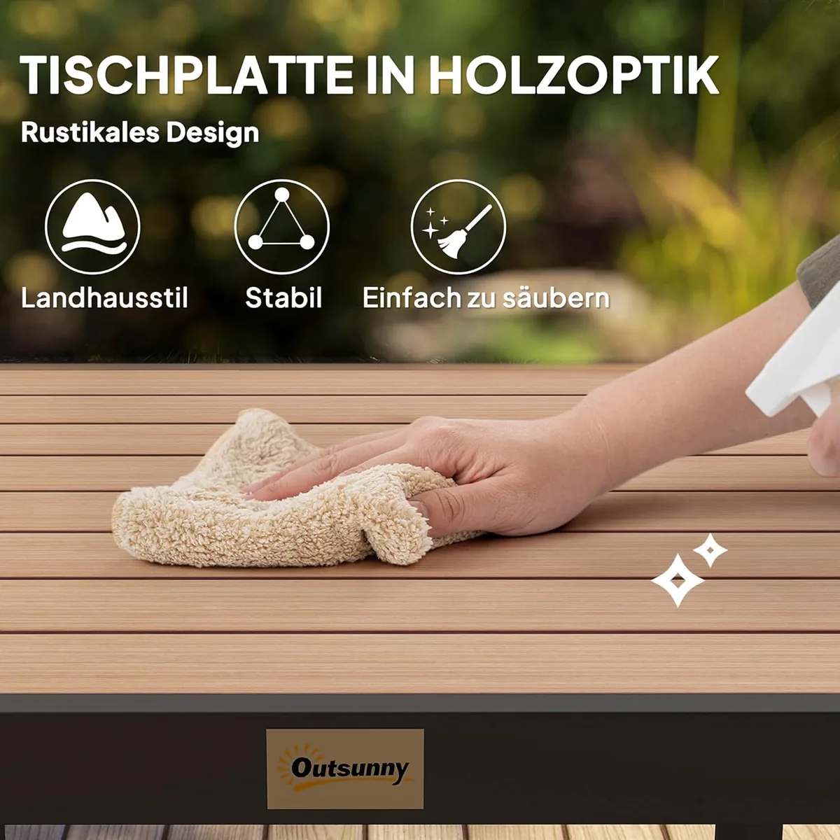 Gartentisch für 4 Personen Esstisch Aluminiumtisch… — Ansicht 4
