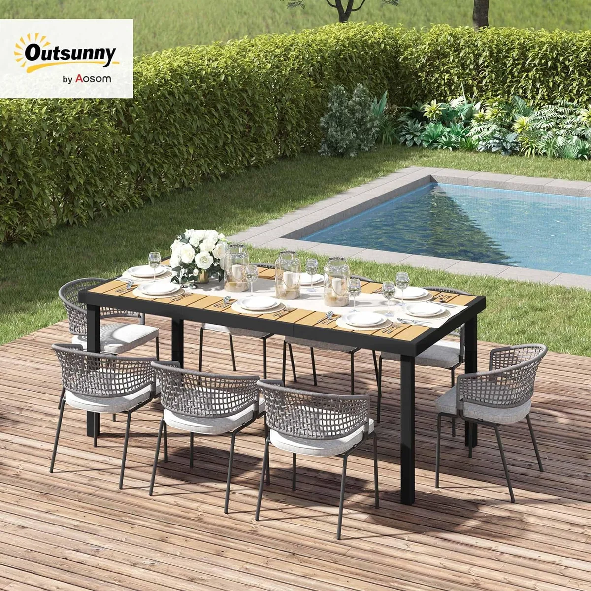Gartentisch für 6 Personen Esstisch Aluminiumtisch… — Ansicht 2
