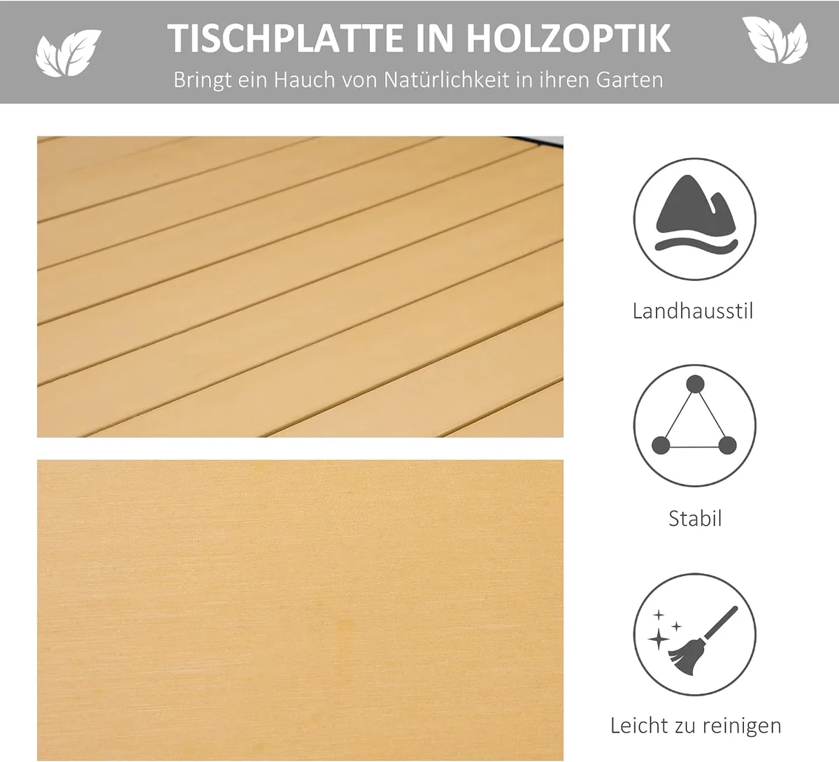 Gartentisch für 6 Personen Esstisch Aluminiumtisch… — Ansicht 4