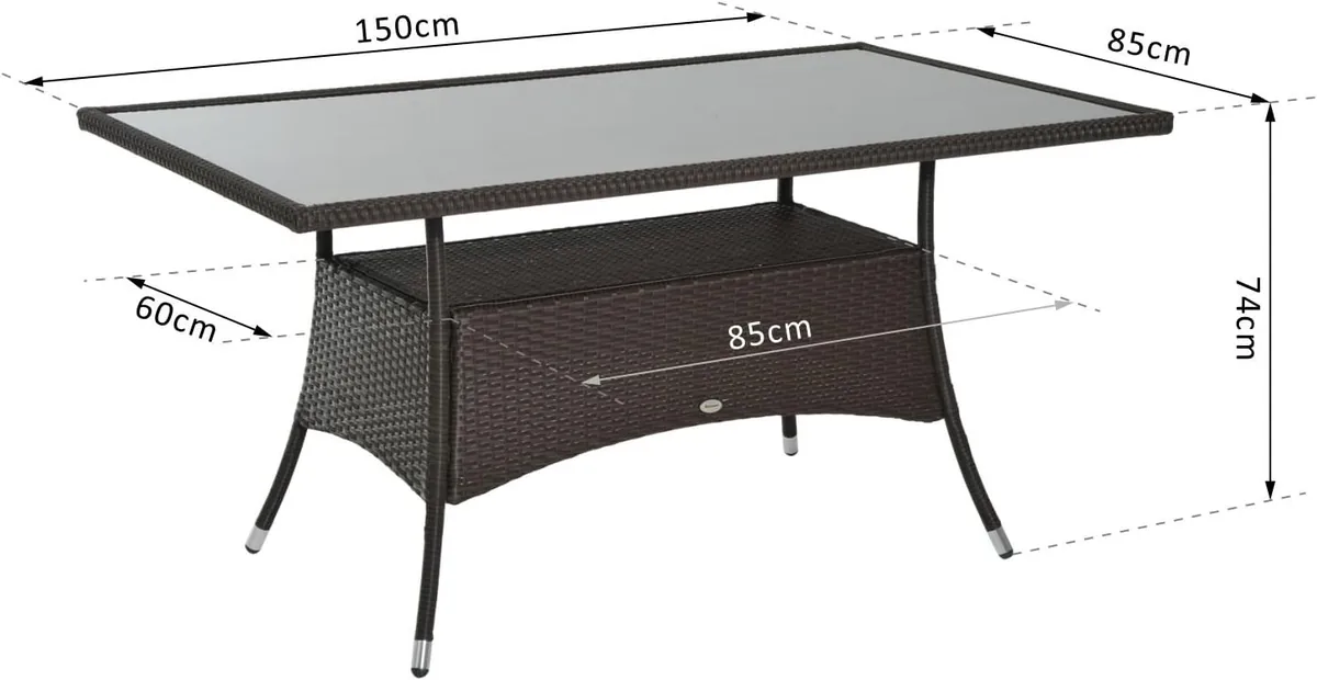 Gartentisch Glastisch Esstisch Gartenmöbel Tisch… — Ansicht 3