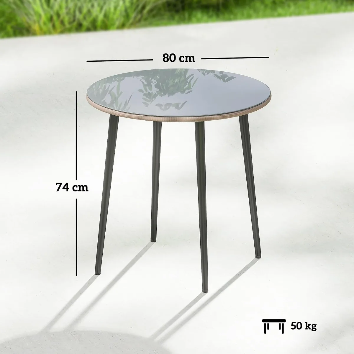 Gartentisch Stahl 80 x 80 x 74 cm Buffettisch mit… — Ansicht 3