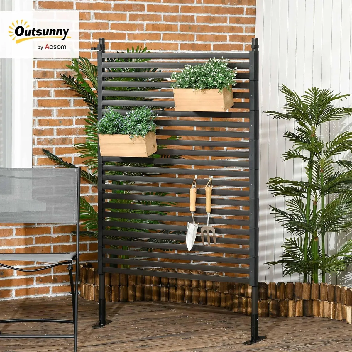 Gartenzaun Zaun aus Metall 93 x 150 cm hoch Dekorativer… — Ansicht 2