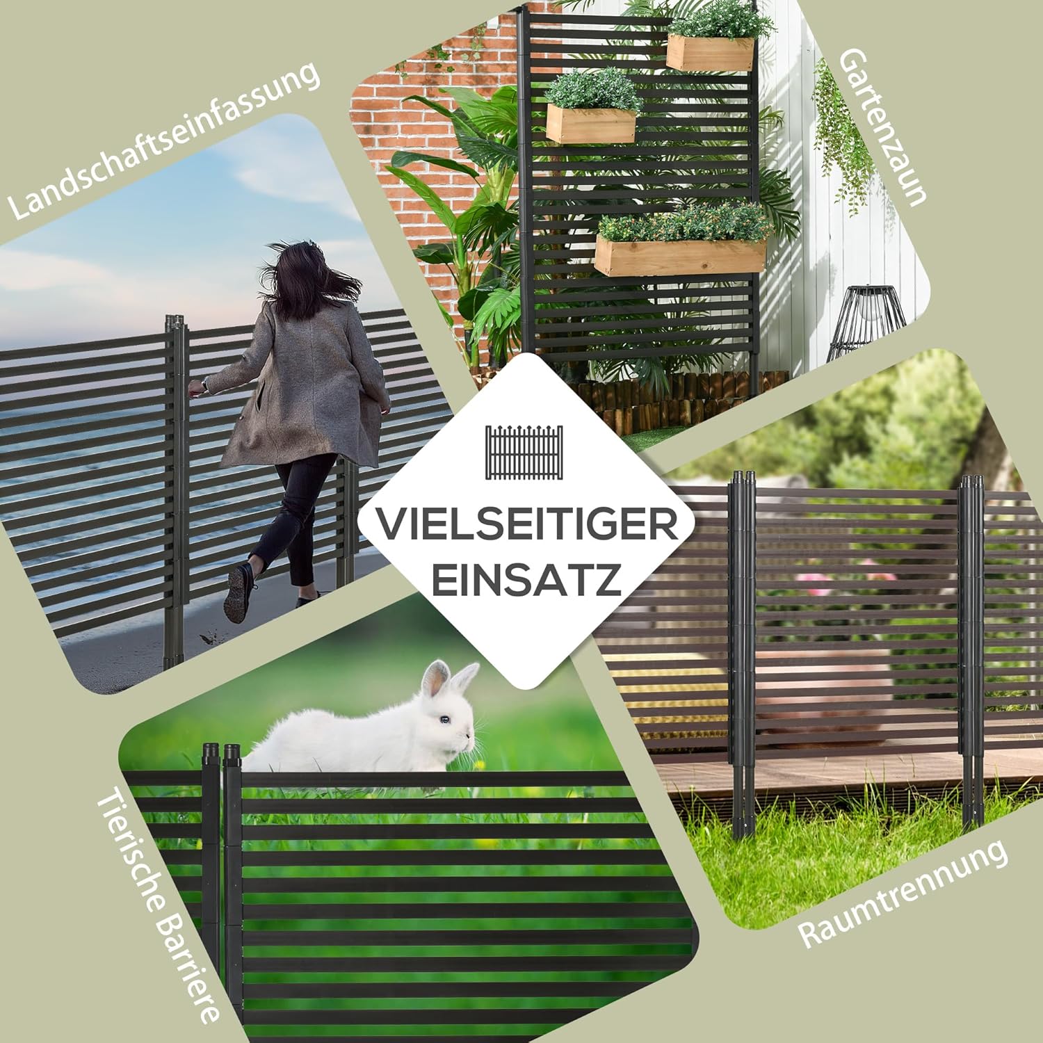 Outsunny Gartenzaun Zaun aus Metall 93 x 150 cm hoch Dekorativer Gitterzaun Set mit Fuß Hundezaun Oberbogen Zaun Landschaftszaun für Garten Blumenbeete Tierbarriere Außenbereich Braun — Ansicht 4
