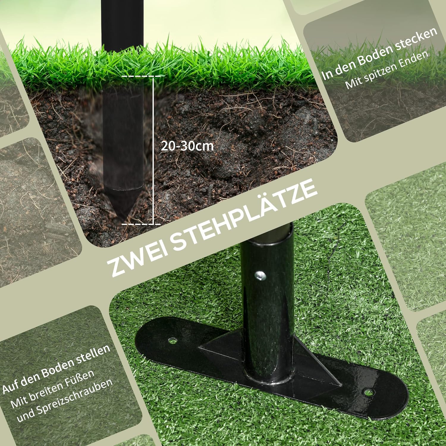 Outsunny Gartenzaun Zaun aus Metall 93 x 150 cm hoch Dekorativer Gitterzaun Set mit Fuß Hundezaun Oberbogen Zaun Landschaftszaun für Garten Blumenbeete Tierbarriere Außenbereich Braun — Ansicht 5