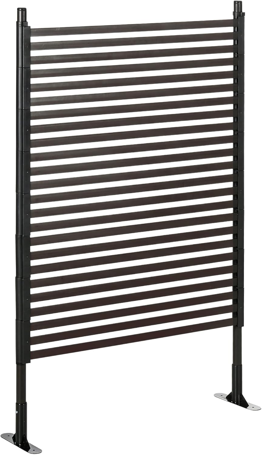 Outsunny Gartenzaun Zaun aus Metall 93 x 150 cm hoch Dekorativer Gitterzaun Set mit Fuß Hundezaun Oberbogen Zaun Landschaftszaun für Garten Blumenbeete Tierbarriere Außenbereich Braun