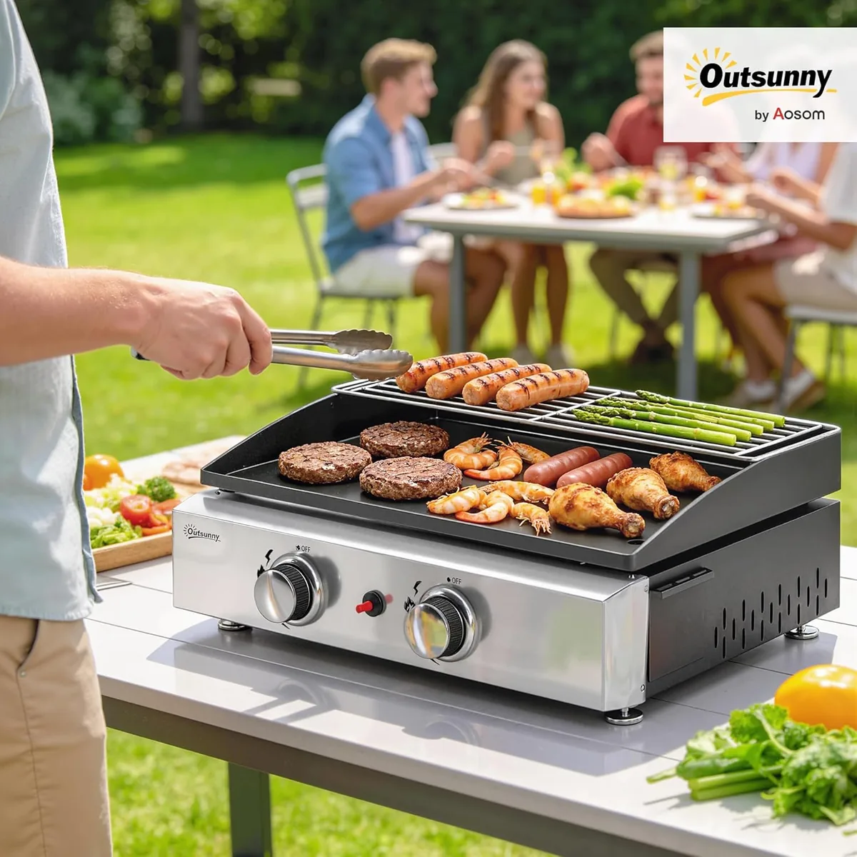 Gasgrill 5 KW Tragbarer Tischgrill mit 2 Brenner… — Ansicht 2