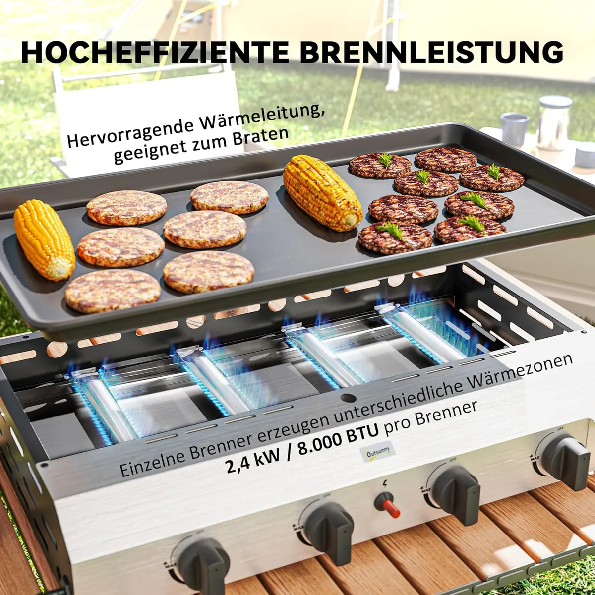 Gasgrill 8000BTU/2,4 KW Grillwagen inkl 4… — Ansicht 3