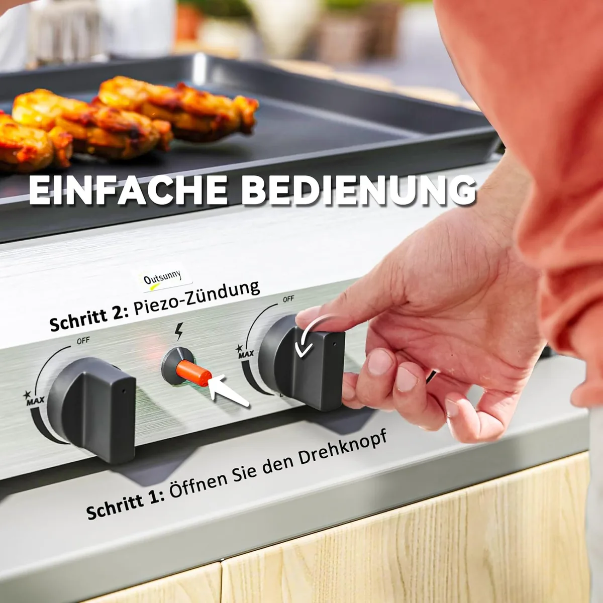 Gasgrill 8000BTU/2,4 KW Grillwagen inkl 4… — Ansicht 4