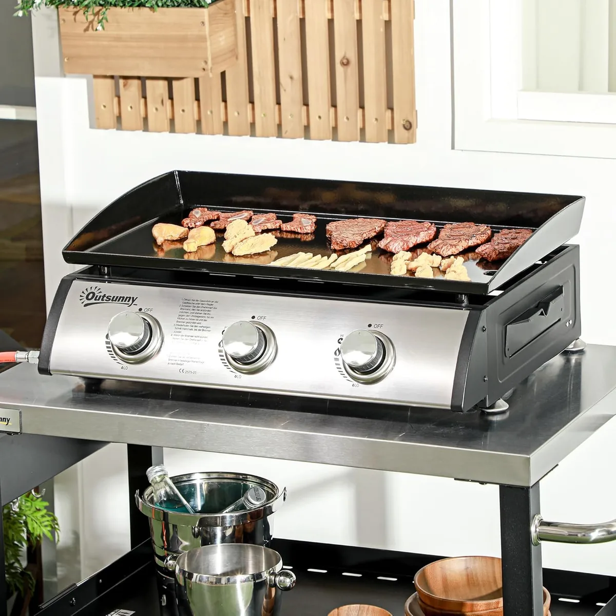 Gasgrill mit 3 Brenner 7,5 kW Grillfläche 61 × 35,5 cm… — Ansicht 2