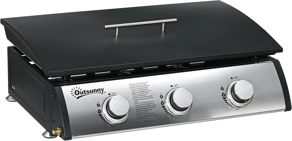 Gasgrill mit 3 Brenner 7,5 kW Grillfläche 61 × 35,5 cm…