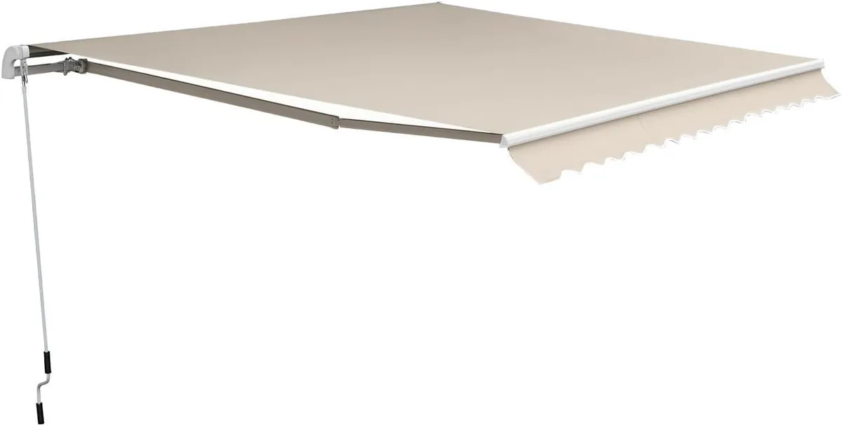 Gelenkarmmarkise 4,5 x 3m, verstellbar, mit Kurbel, Beige