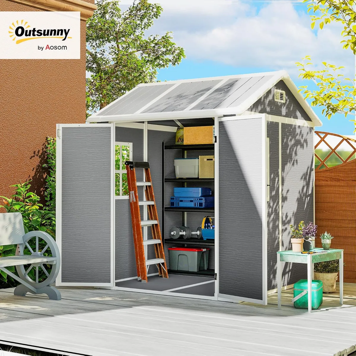 Gerätehaus 2,91m2 181 x 181 x 220 cm Geräteschuppen mit… — Ansicht 2