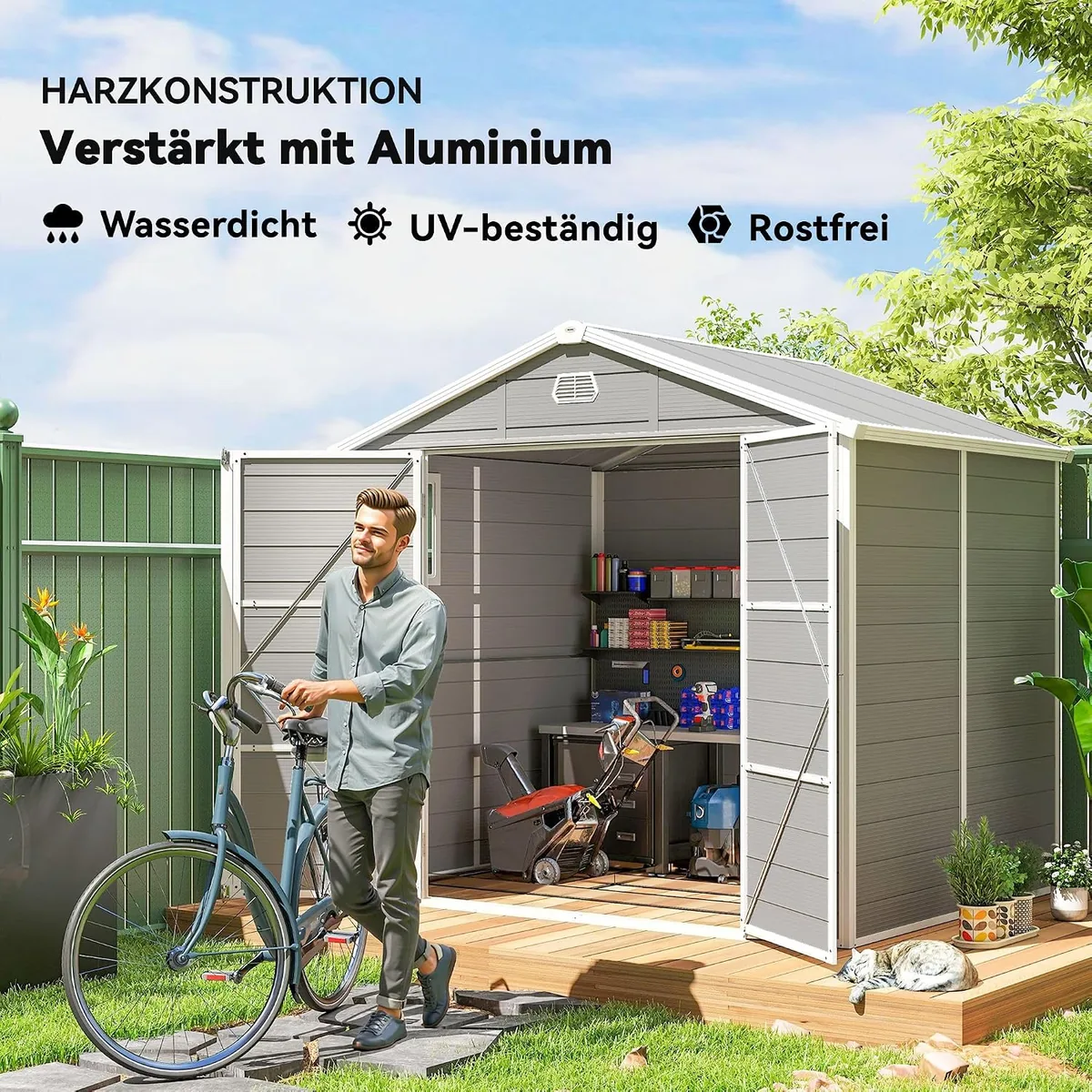 Gerätehaus 4,1m2, Geräteschuppen mit Satteldach, 240 x… — Ansicht 3