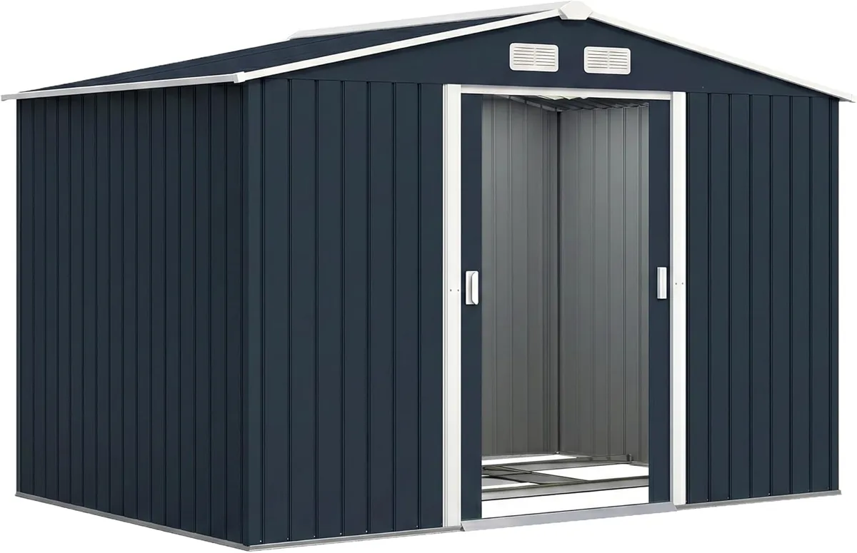 Gerätehaus 4,9 m2, Gartenhaus mit Satteldach, Schiebetür…