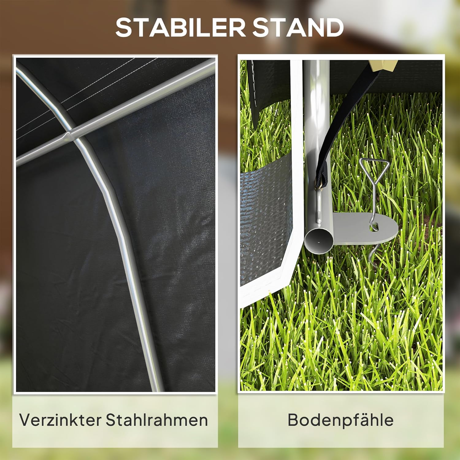 Outsunny Gerätehaus für Fahrräder, wasserdicht Gerätezelt mit Tür, Anti-Staub-Fahrradabdeckung, Unterstand, Foliengerätehaus Fahrradschuppen Fahradgarage für Garten 300x450x230 cm, Dunkelgrau — Ansicht 5