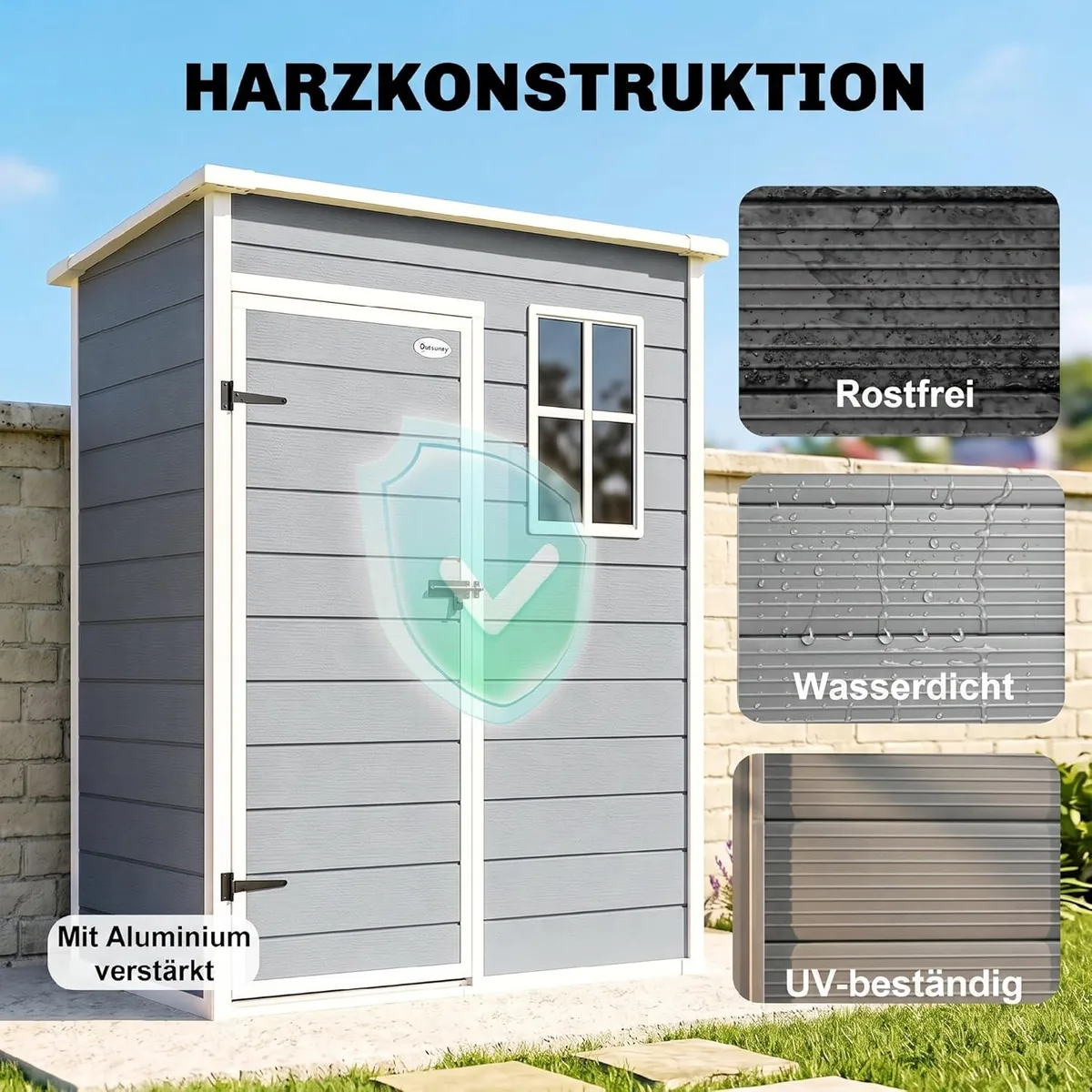Gerätehaus Kunststoff 1,14m2 151 x 92 x 193cm… — Ansicht 3