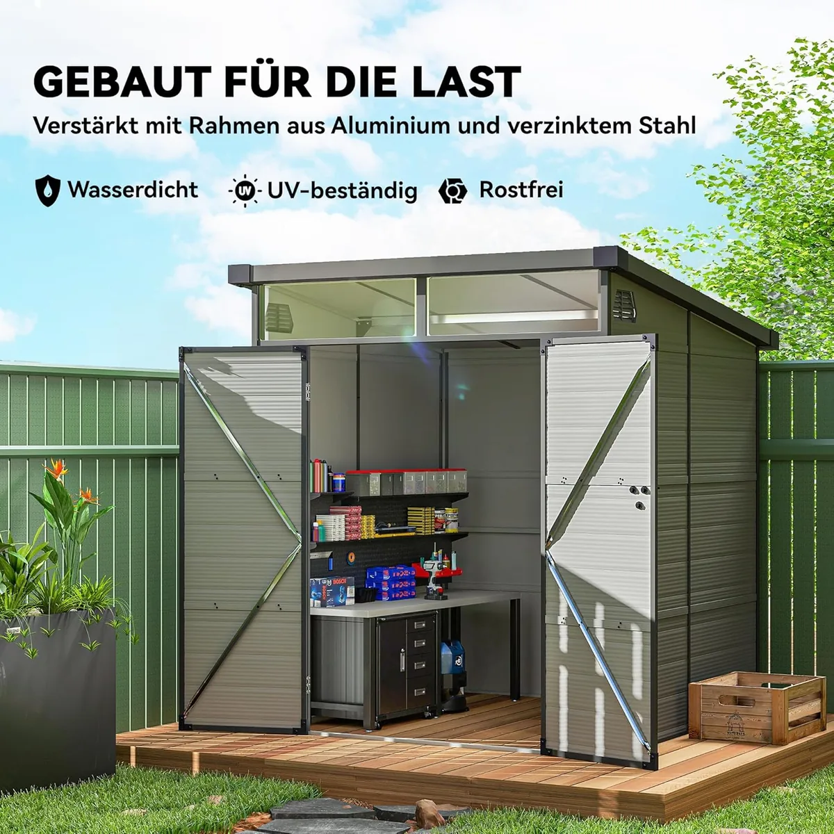 Gerätehaus Kunststoff 3,24m3 190x191x215cm Geräteschuppen… — Ansicht 4