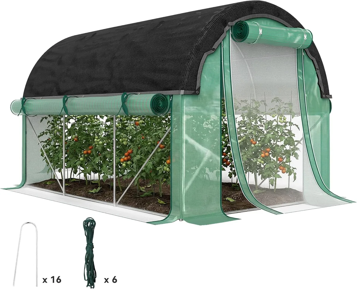 Gewächshaus 3 x 2 x 2 m Foliengewächshaus mit 6 Fenster…