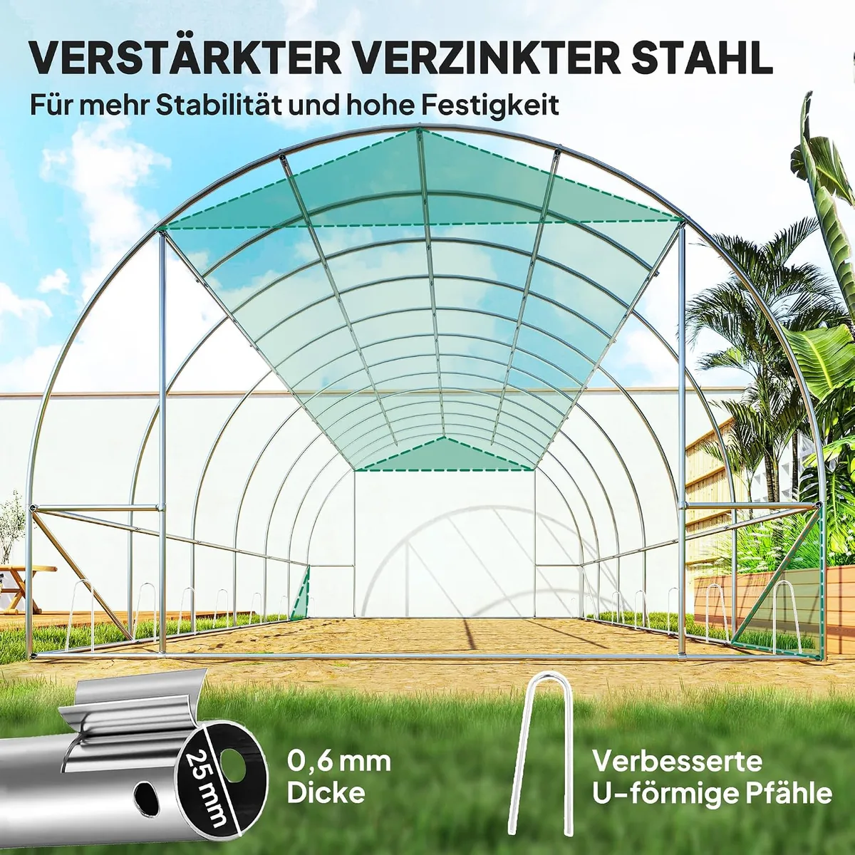 Gewächshaus 300x600x200cm Foliengewächshaus Tomatenhaus… — Ansicht 4
