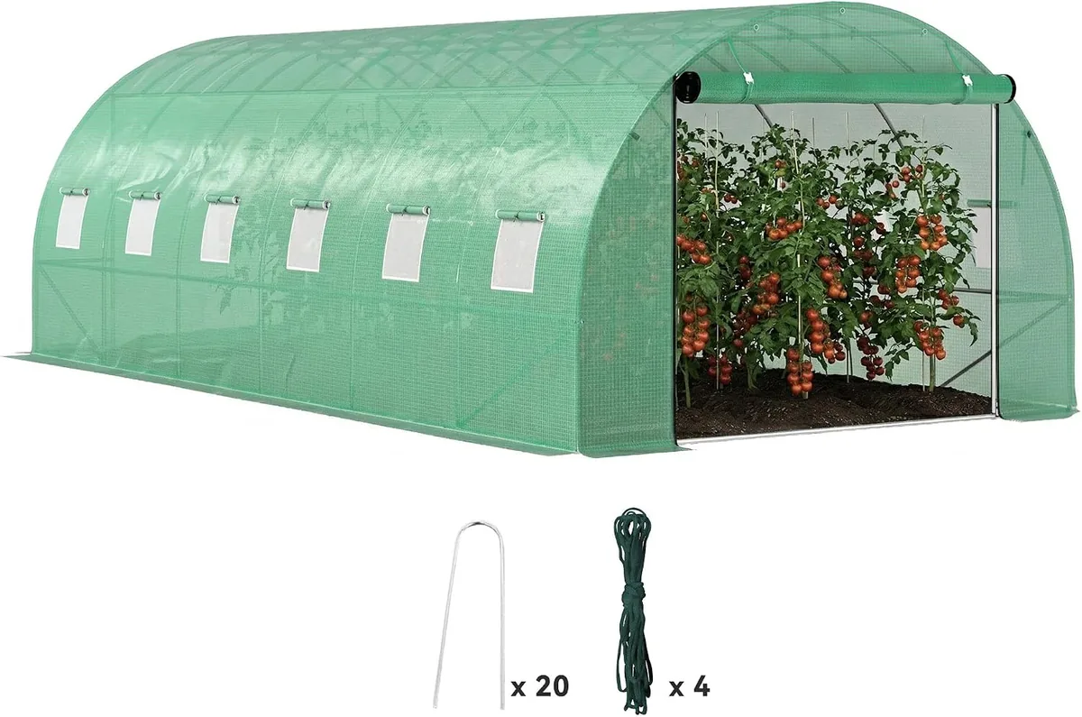Gewächshaus 300x600x200cm Foliengewächshaus Tomatenhaus…