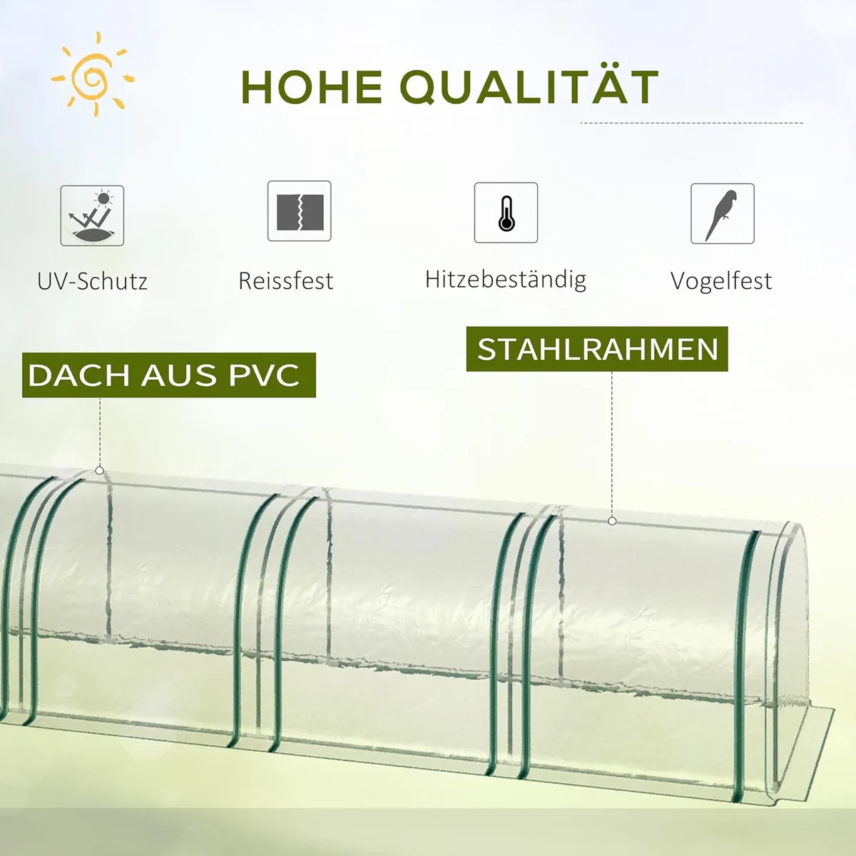 Gewächshaus, Winterfest Foliengewächshaus mit… — Ansicht 3