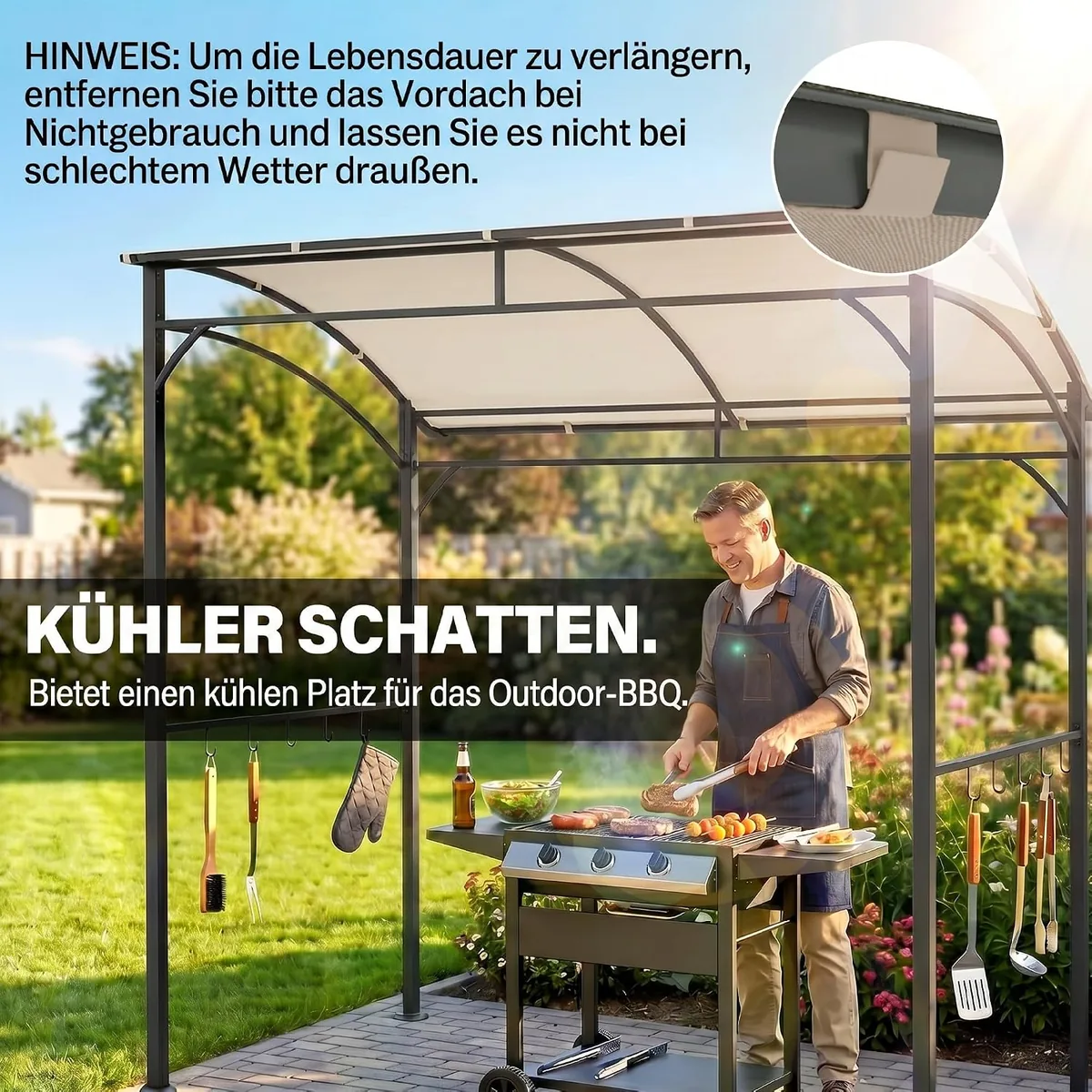 Grillpavillon 215 x 150 x 220 cm Wasserabweisend… — Ansicht 3