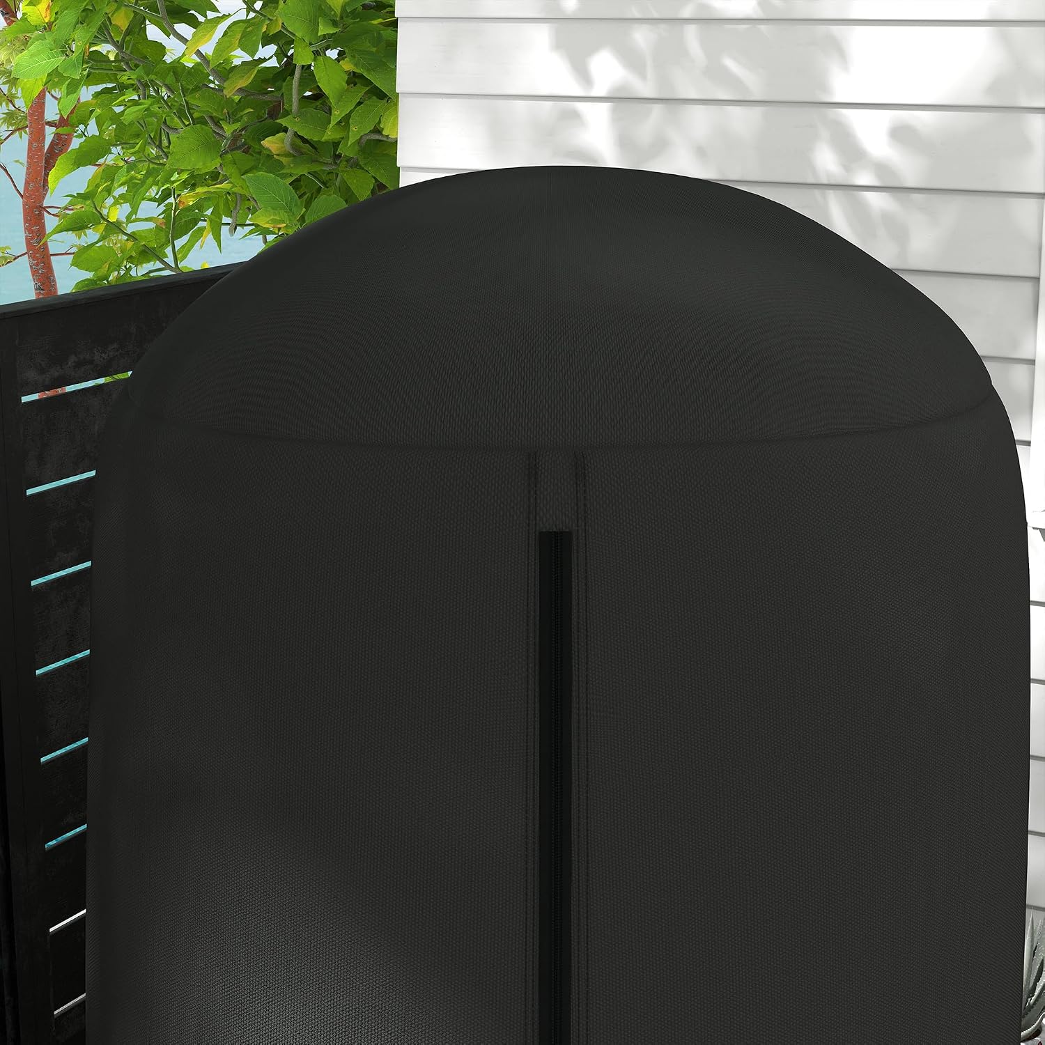Outsunny Hängesessel Abdeckung Wasserdicht Winddicht Schutzhülle mit Reißverschluss 420D Oxford Outdoor Gewebe für Hängekorb Schwingsessel Ø128 x 190 cm Schwarz — Ansicht 6