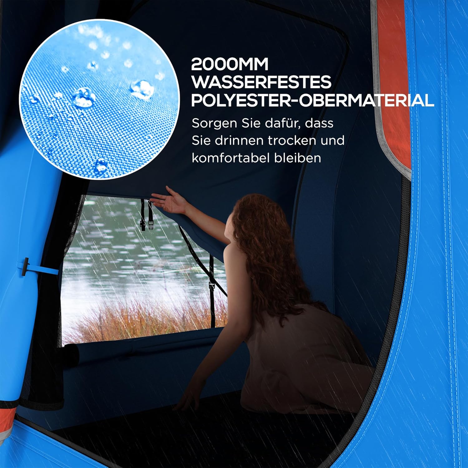 Outsunny Heckzelt Auto Zelt für 6 Personen, wasserdicht 2000mm Autozelt mit Sonnensegel Regenschicht SUV Heckklappenzelt mit UV-Schutz, Vorzelt Sonnenschutz für Camping, Reise 240 x 210 x 210 cm — Ansicht 5