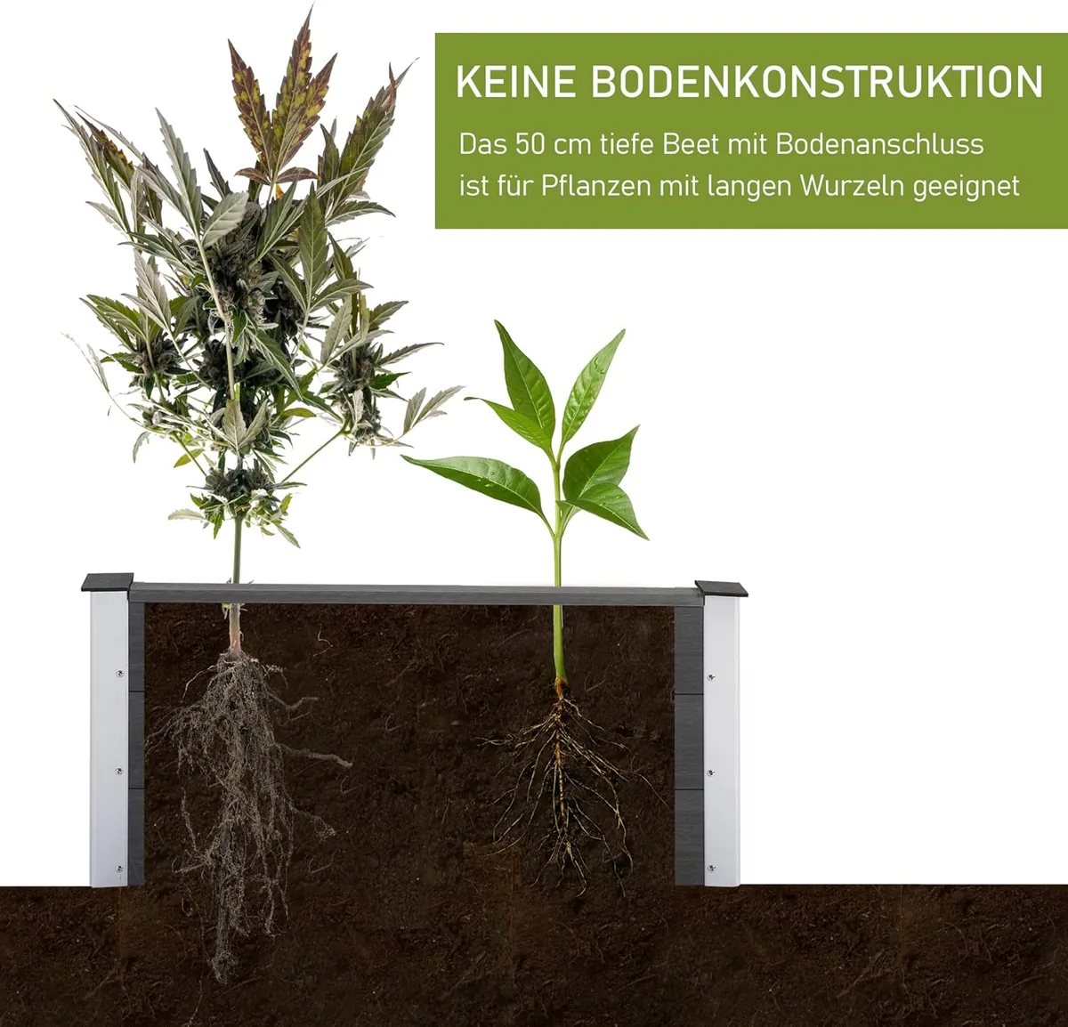 Hochbeet Aluminium, Pflanzbeet Frühbeet Gartenbeet… — Ansicht 4