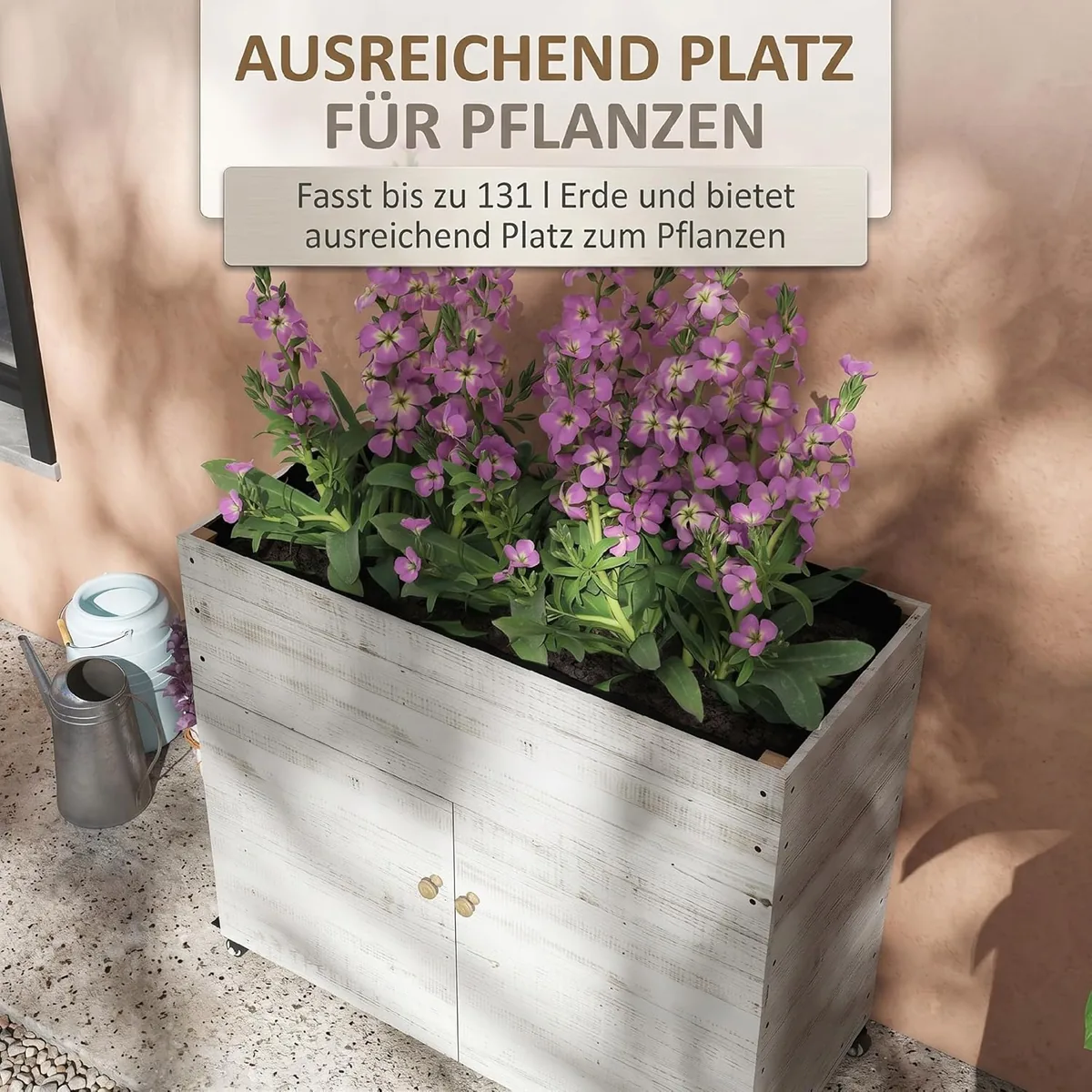 Hochbeet aus Holz mit Schrankfach, Kräuterbeet mit… — Ansicht 3